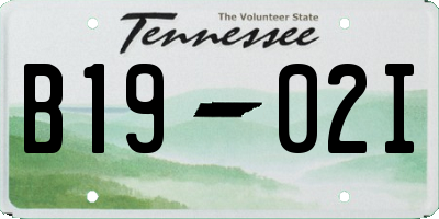 TN license plate B1902I