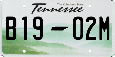 TN license plate B1902M