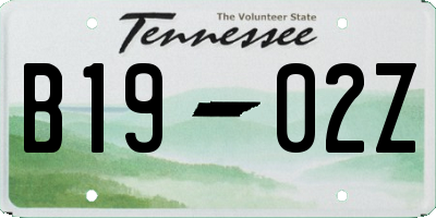 TN license plate B1902Z