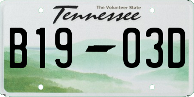 TN license plate B1903D