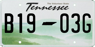TN license plate B1903G