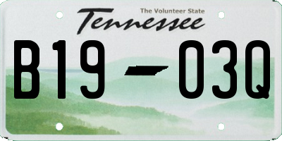 TN license plate B1903Q