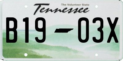 TN license plate B1903X