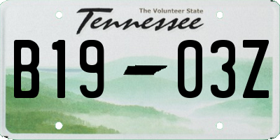 TN license plate B1903Z