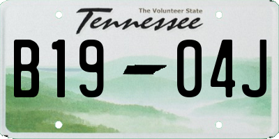 TN license plate B1904J
