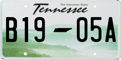 TN license plate B1905A