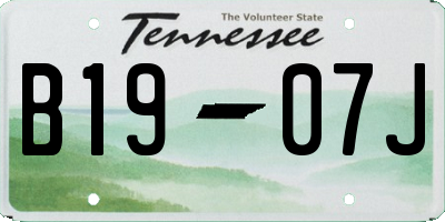 TN license plate B1907J