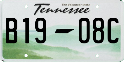 TN license plate B1908C