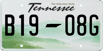 TN license plate B1908G