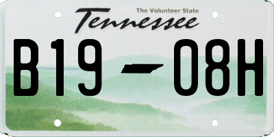 TN license plate B1908H