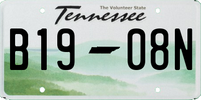 TN license plate B1908N
