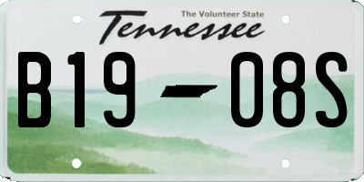 TN license plate B1908S