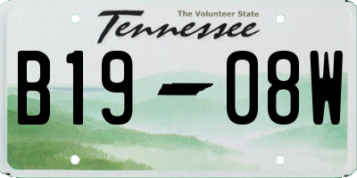 TN license plate B1908W