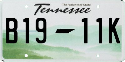 TN license plate B1911K