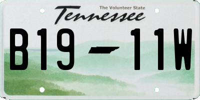 TN license plate B1911W