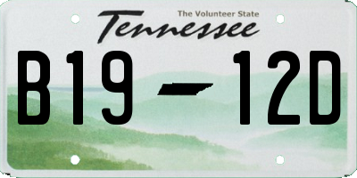 TN license plate B1912D