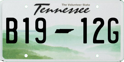 TN license plate B1912G