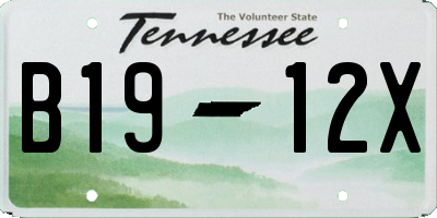 TN license plate B1912X