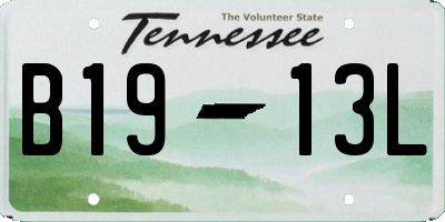 TN license plate B1913L