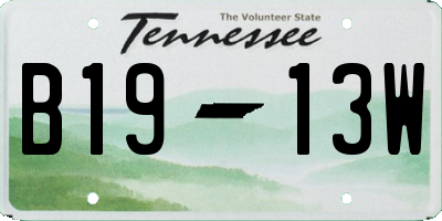 TN license plate B1913W