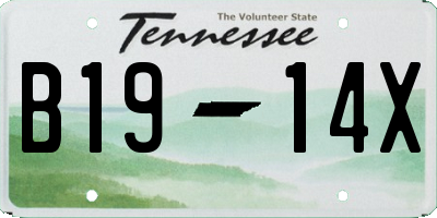 TN license plate B1914X