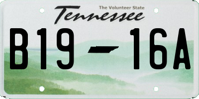 TN license plate B1916A