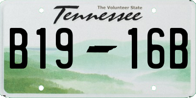 TN license plate B1916B