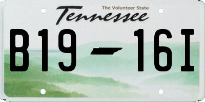 TN license plate B1916I