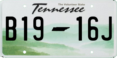 TN license plate B1916J