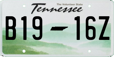 TN license plate B1916Z