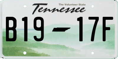 TN license plate B1917F