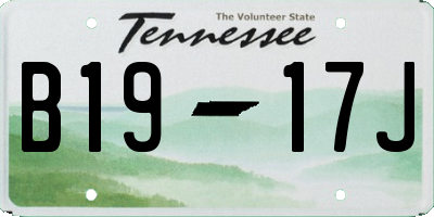 TN license plate B1917J