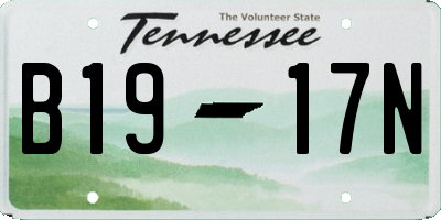TN license plate B1917N