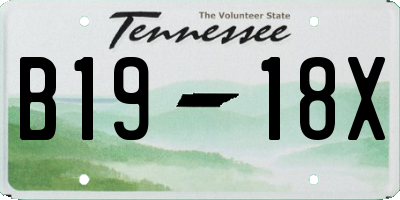 TN license plate B1918X