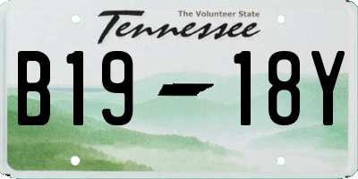 TN license plate B1918Y