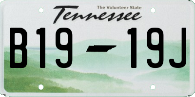 TN license plate B1919J