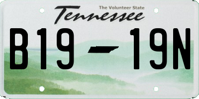 TN license plate B1919N
