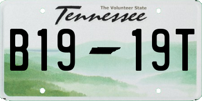 TN license plate B1919T