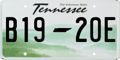 TN license plate B1920E