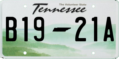 TN license plate B1921A