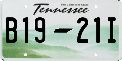 TN license plate B1921I