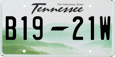 TN license plate B1921W