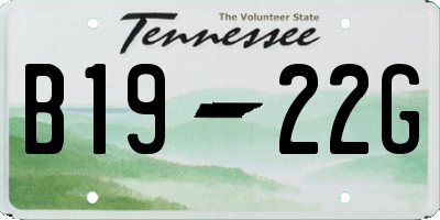 TN license plate B1922G
