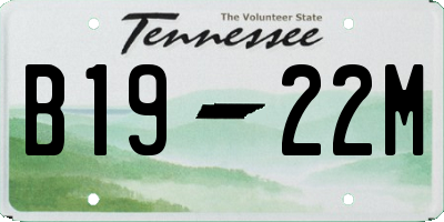 TN license plate B1922M