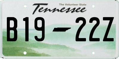 TN license plate B1922Z
