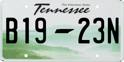 TN license plate B1923N