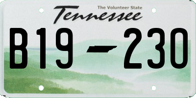 TN license plate B1923O