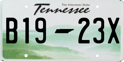 TN license plate B1923X