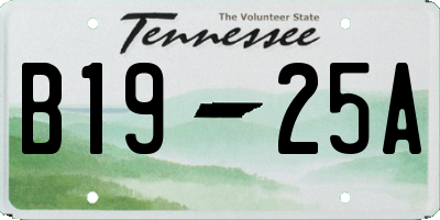 TN license plate B1925A