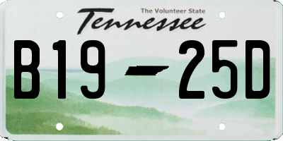 TN license plate B1925D